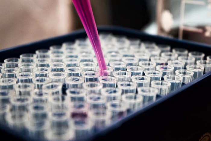 Scientist preparing samples